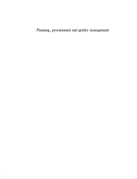 Image of Planning, procurement and quality management